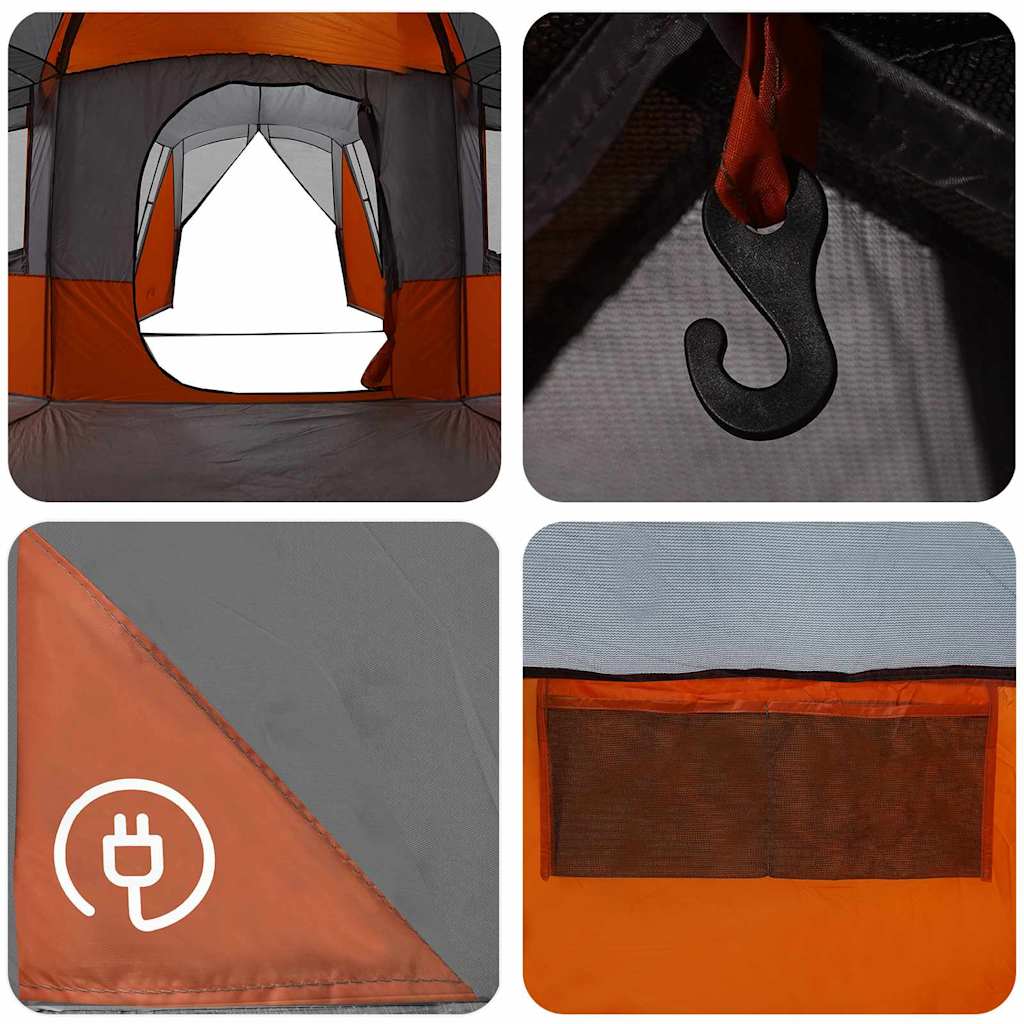 Family Tent 20-Person Grey and Orange 745 x 700 x 217 cm