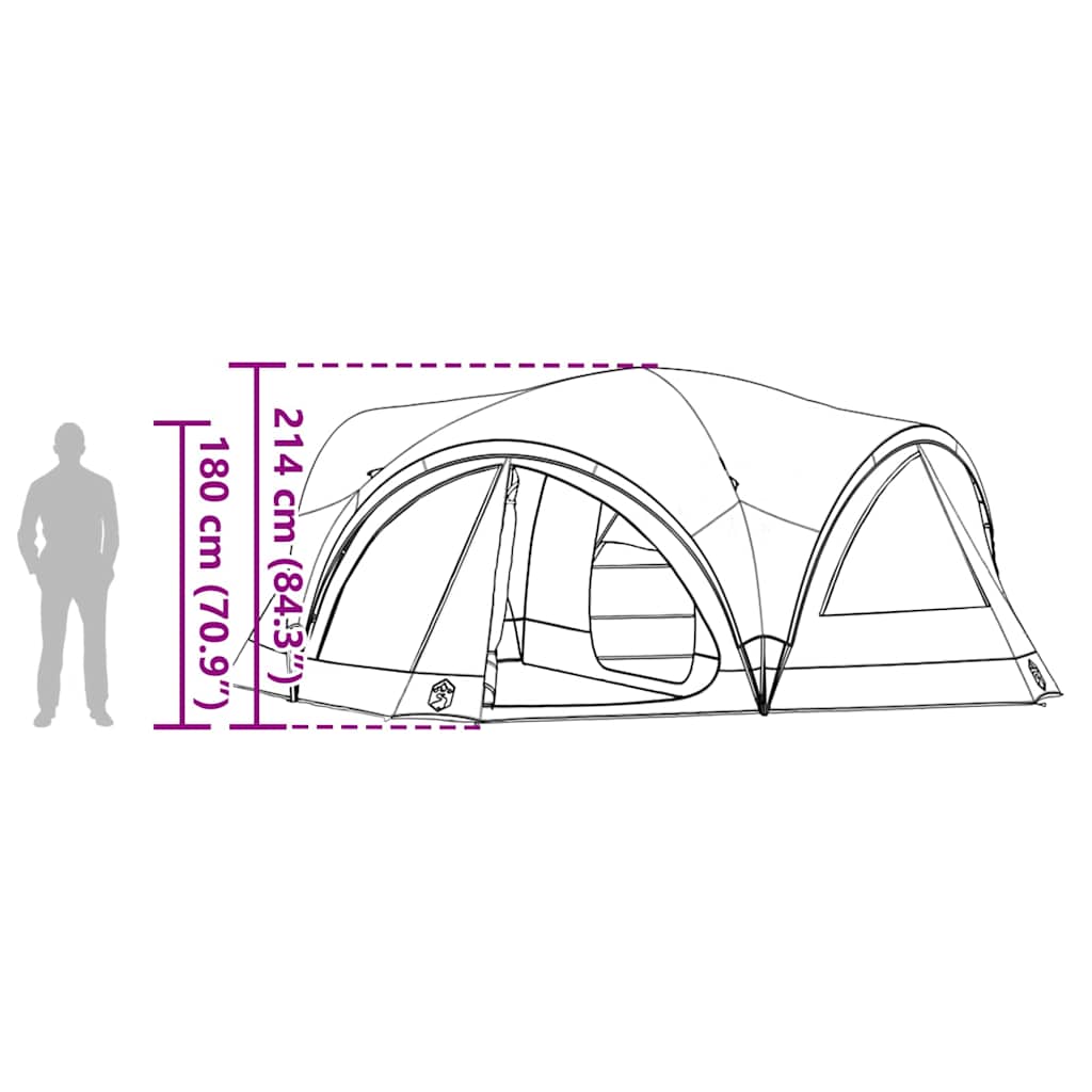 Family Tent 10-Person Blue and Grey 460 x 430 x 214 cm