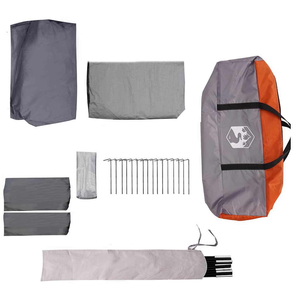 Family Tent 10-Person Grey and Orange 460 x 430 x 214 cm