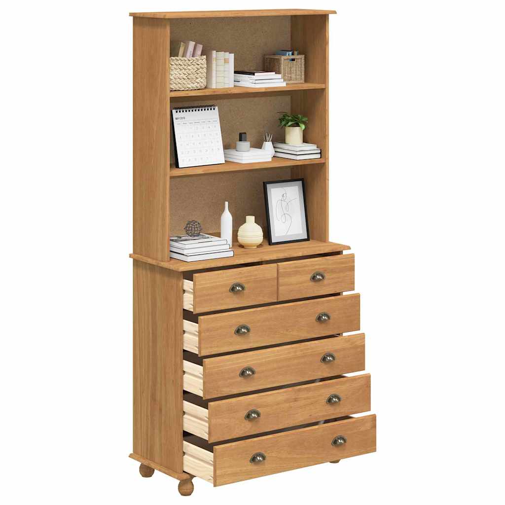 Hutch ASKIM Honey Wax 91 x 40 x 200.5 cm Solid Pine Wood