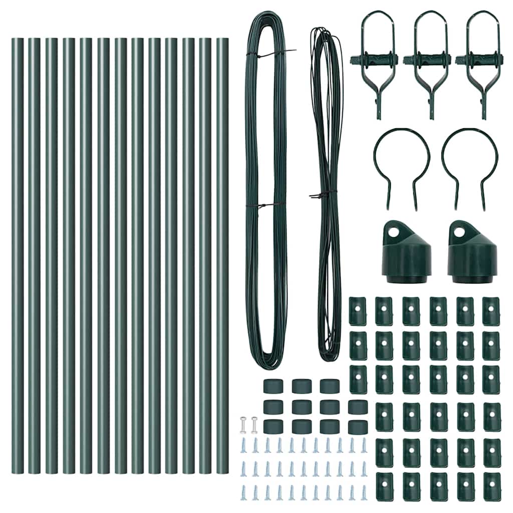 Fence Post 13 pcs Green Steel