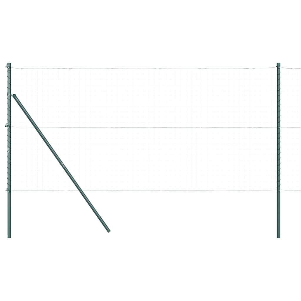 Fence Post 7 pcs Green Steel