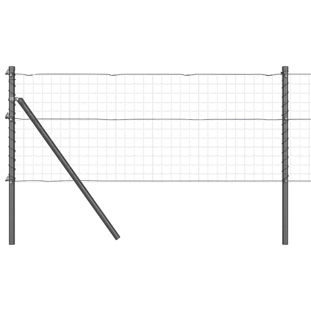 Fence Post 13 pcs Grey Steel