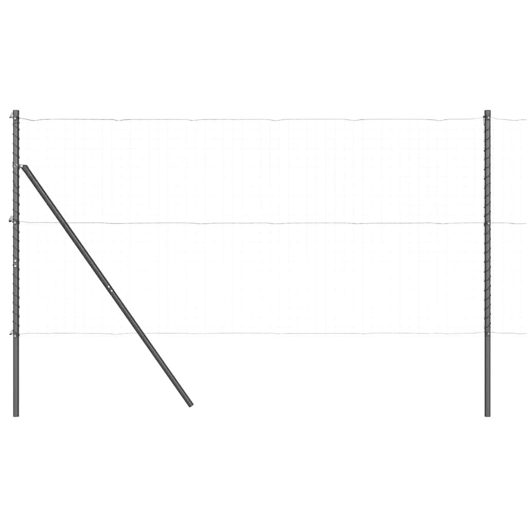 Embedded Fence Post 7 pcs Grey Powder-Coated Steel
