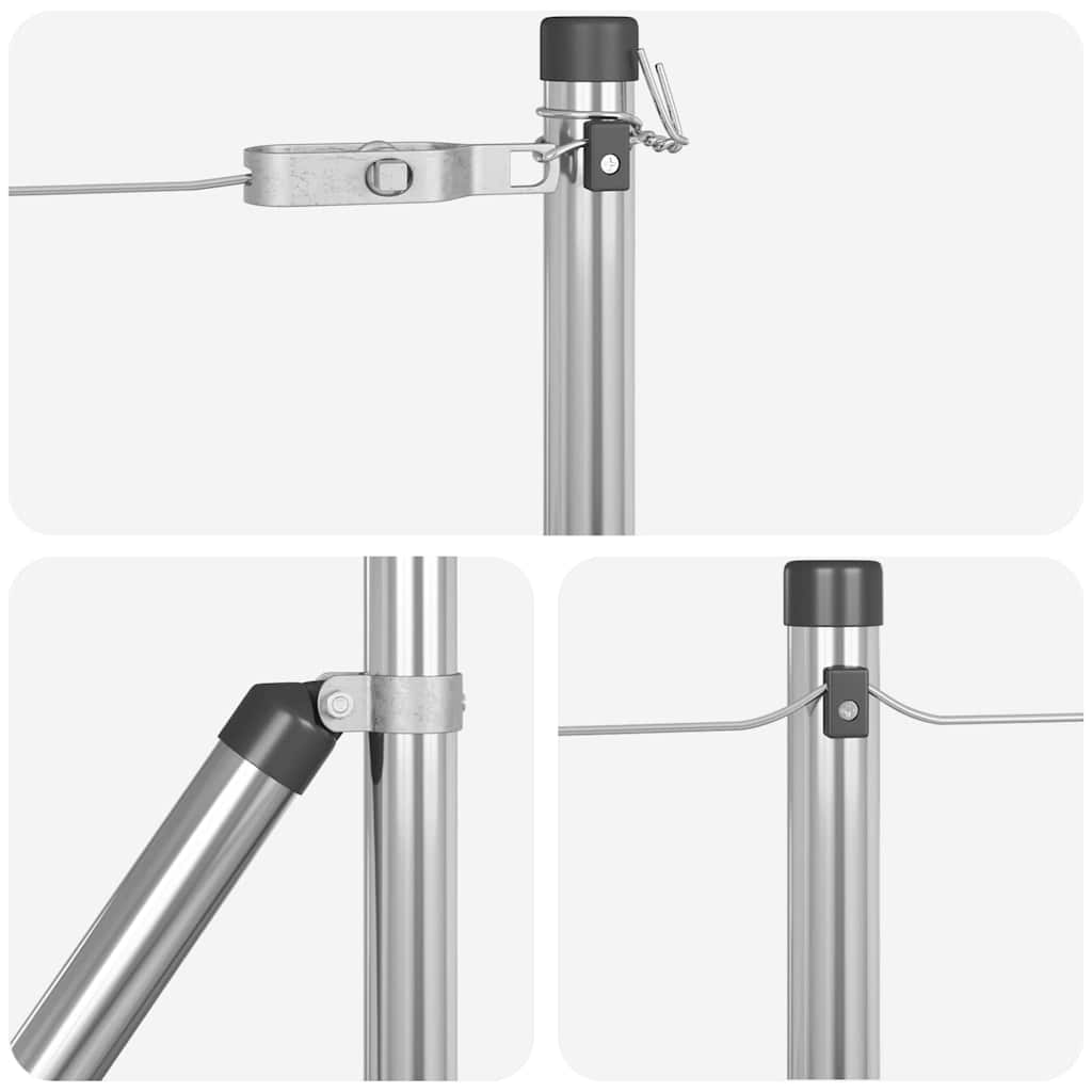 Fence Post 7 pcs Silver Steel