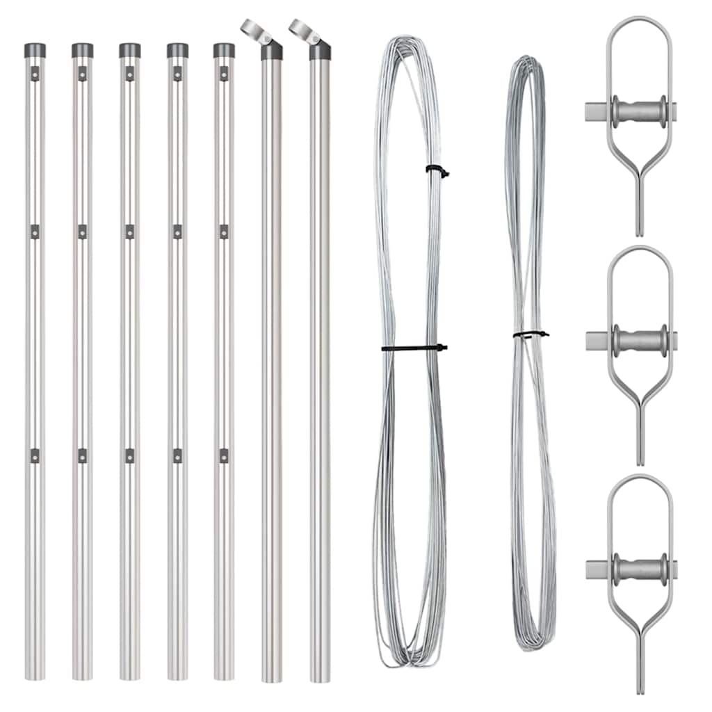 Fence Post 7 pcs Silver Steel