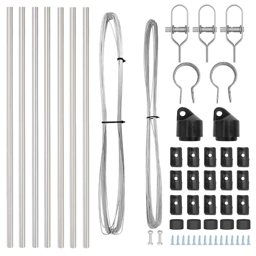 Fence Post 7 pcs Silver Steel