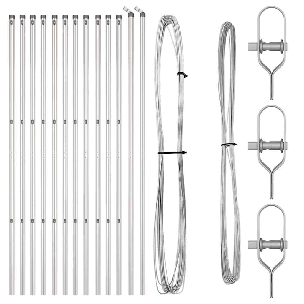Fence Post 13 pcs Silver Steel