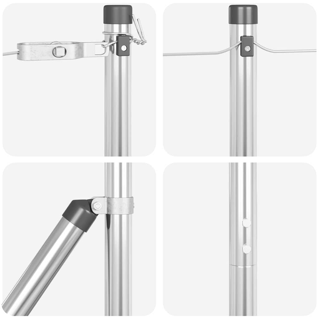 Fence Post 7 pcs Silver Steel