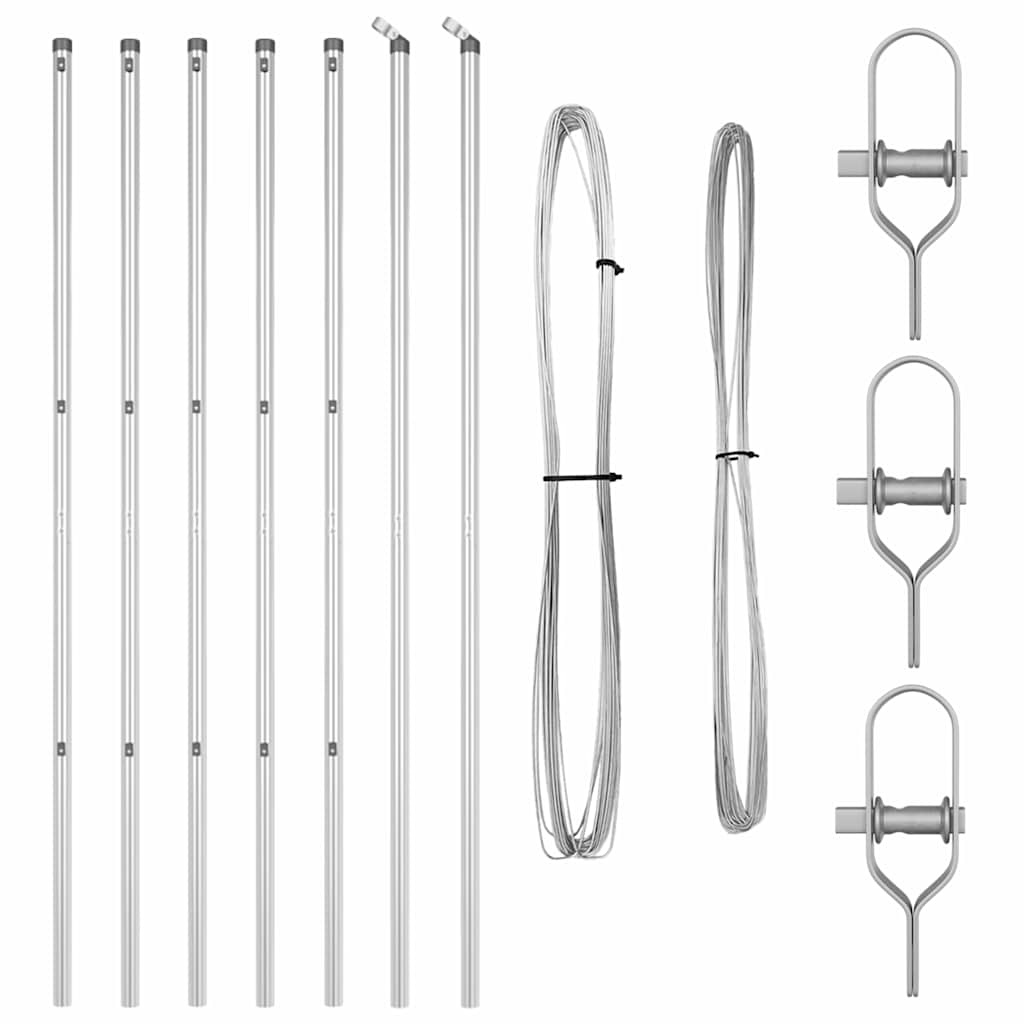Fence Post 7 pcs Silver Steel