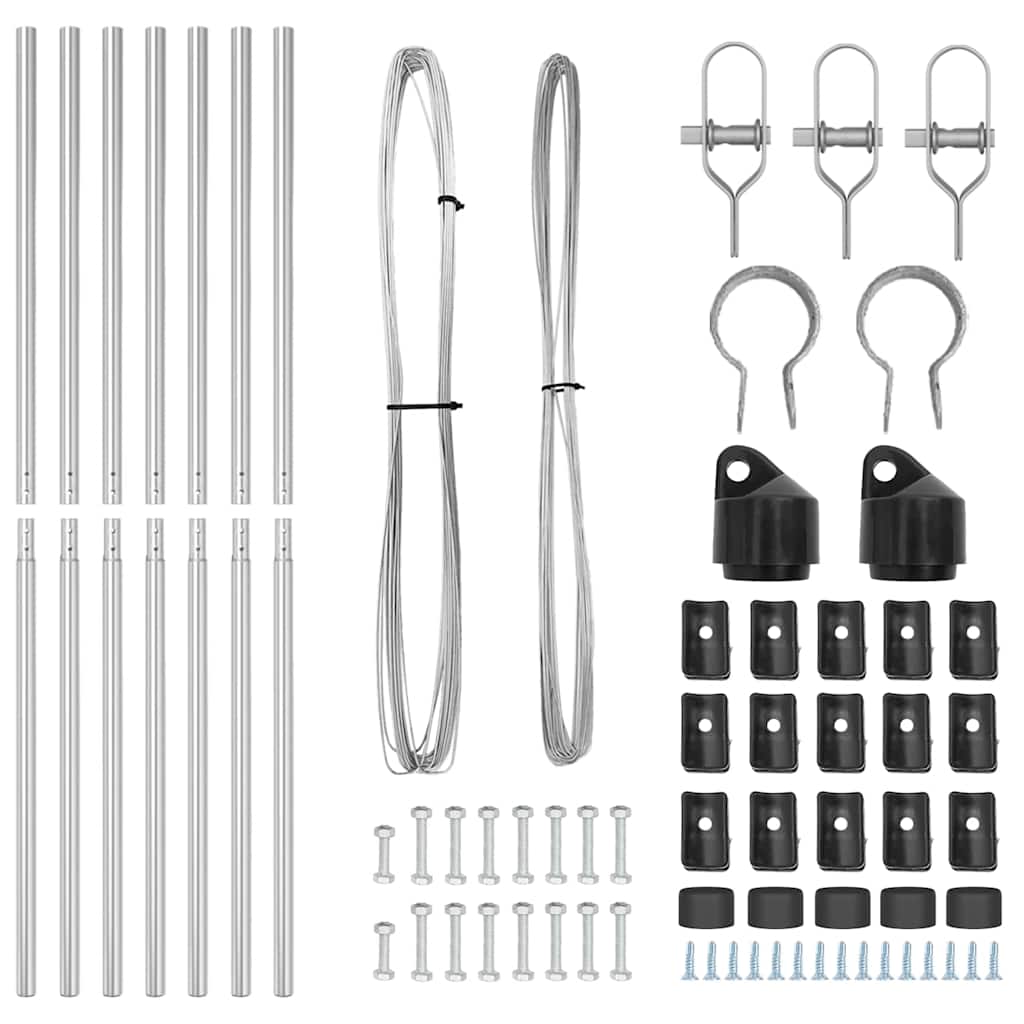 Fence Post 7 pcs Silver Steel