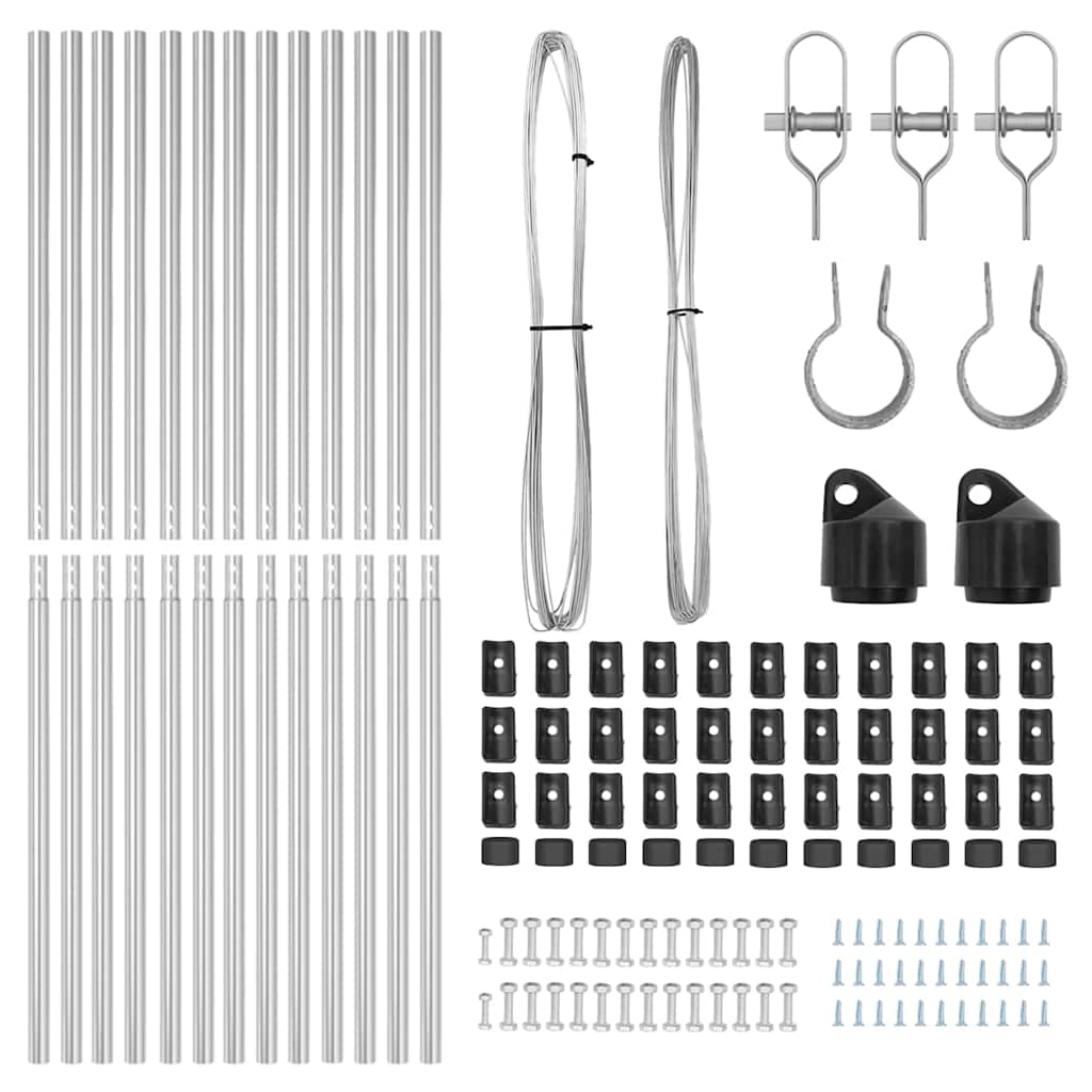 Fence Post 13 pcs Silver Steel