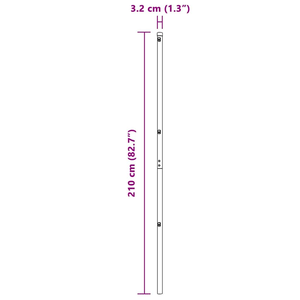 Fence Post 13 pcs Silver Steel