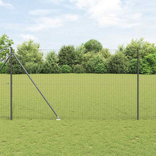 Ground Spike Fence Post 13 pcs Grey Powder-Coated Steel