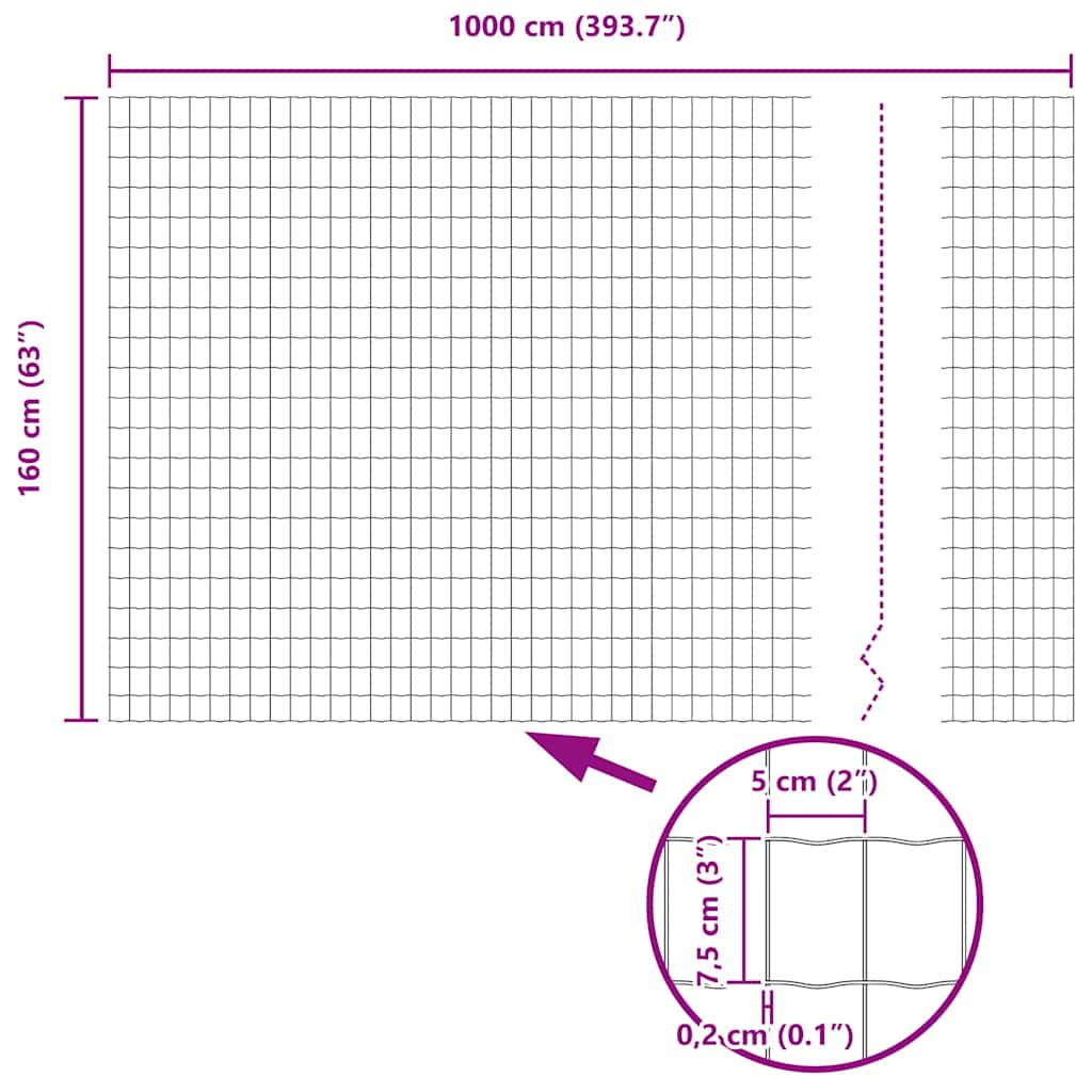 Euro Fence 1.6 x 10 m PVC-coated iron