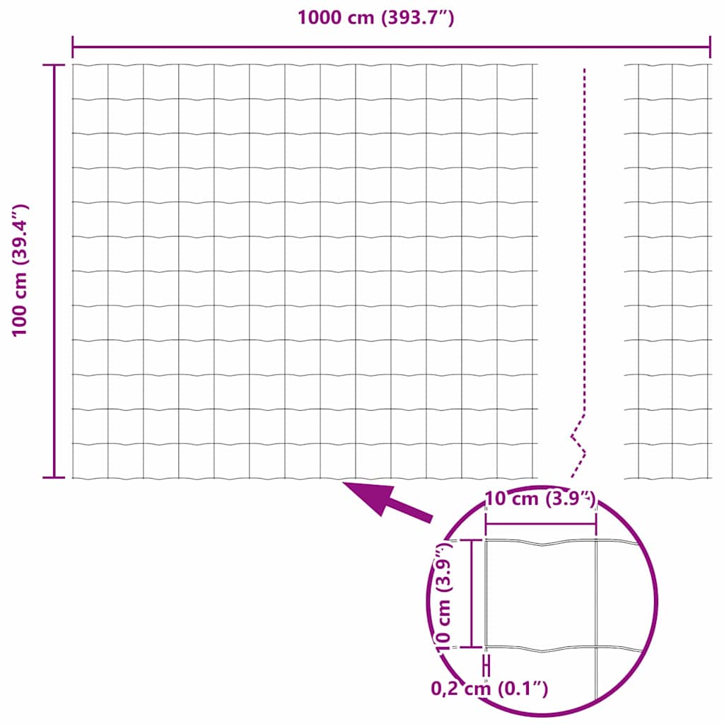 Euro Fence 1 x 10 m PVC-coated iron