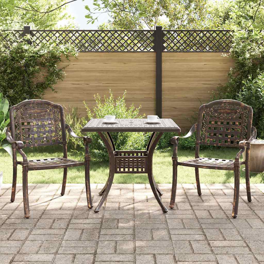 Garden Table Set 3 pcs Bronze Cast Aluminium