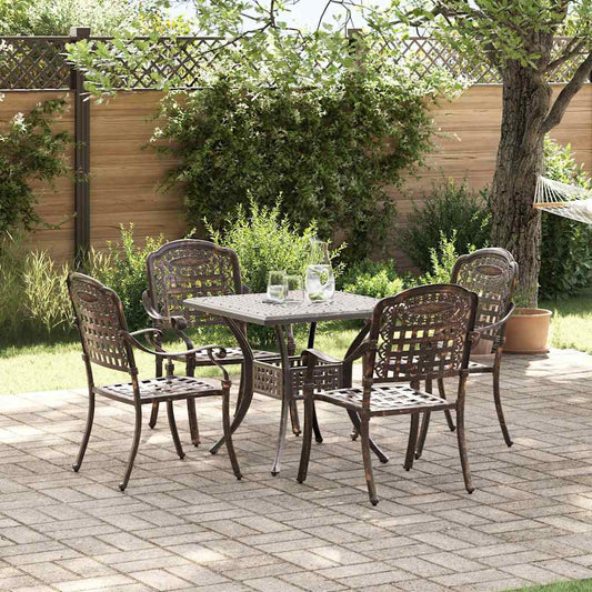 Garden Table Set 5 pcs Bronze Cast Aluminium