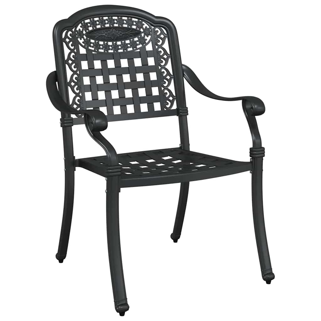 Garden Table Set 5 pcs Black Cast Aluminium