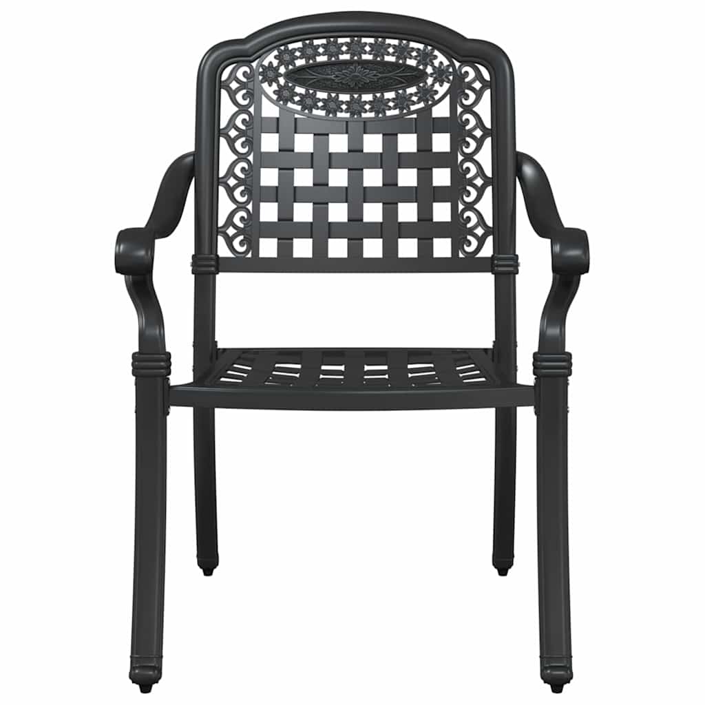 Garden Table Set 5 pcs Black Cast Aluminium
