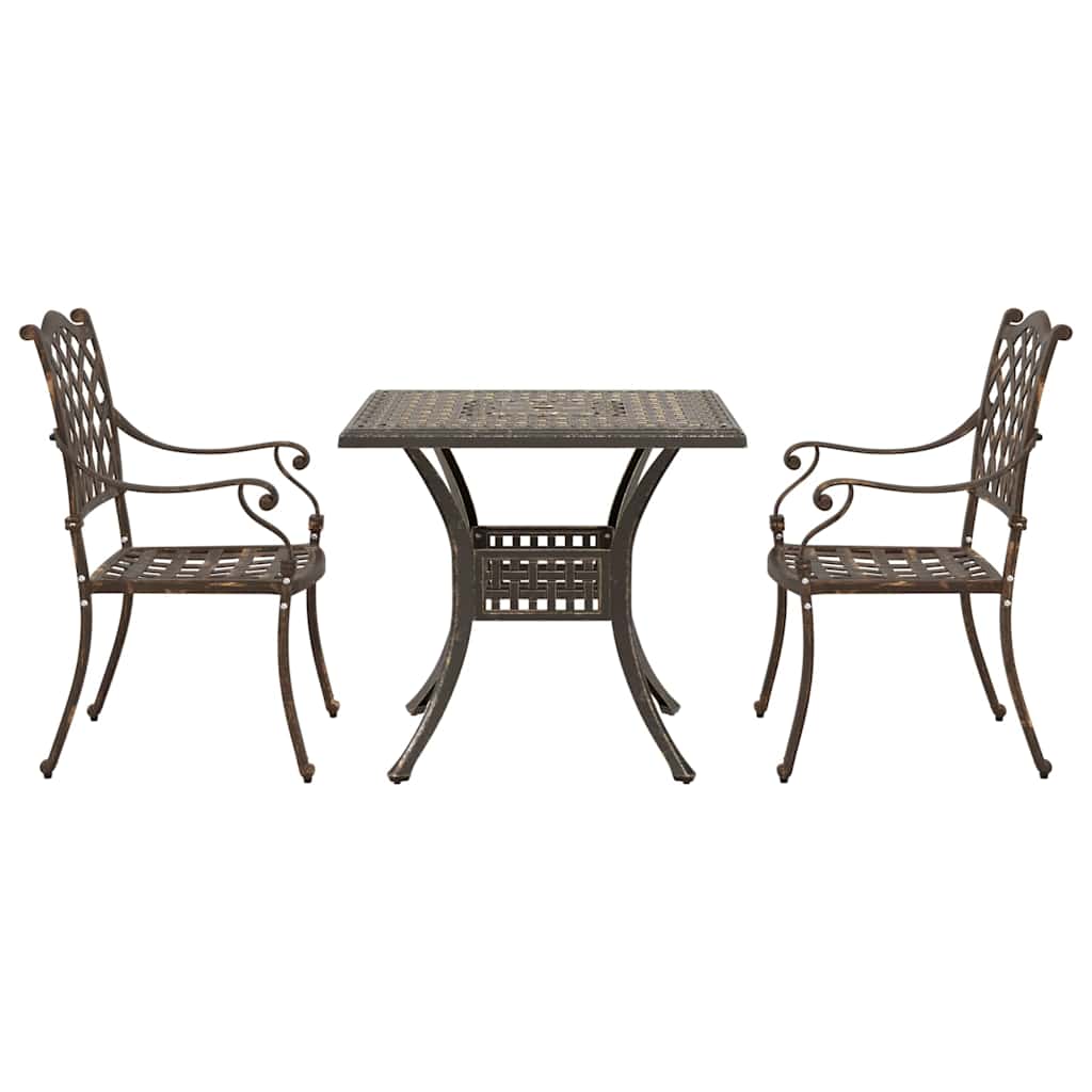 Garden Table Set 3 pcs Bronze Cast Aluminium