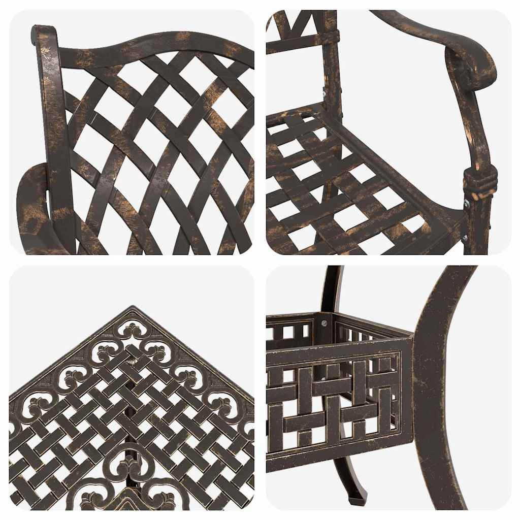 Garden Table Set 5 pcs Bronze Cast Aluminium