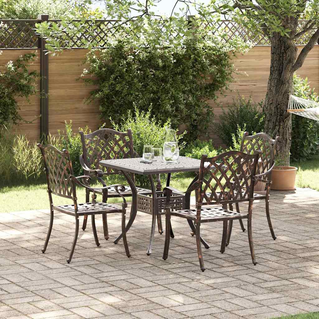 Garden Table Set 5 pcs Bronze Cast Aluminium