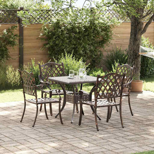 Garden Table Set 5 pcs Bronze Cast Aluminium