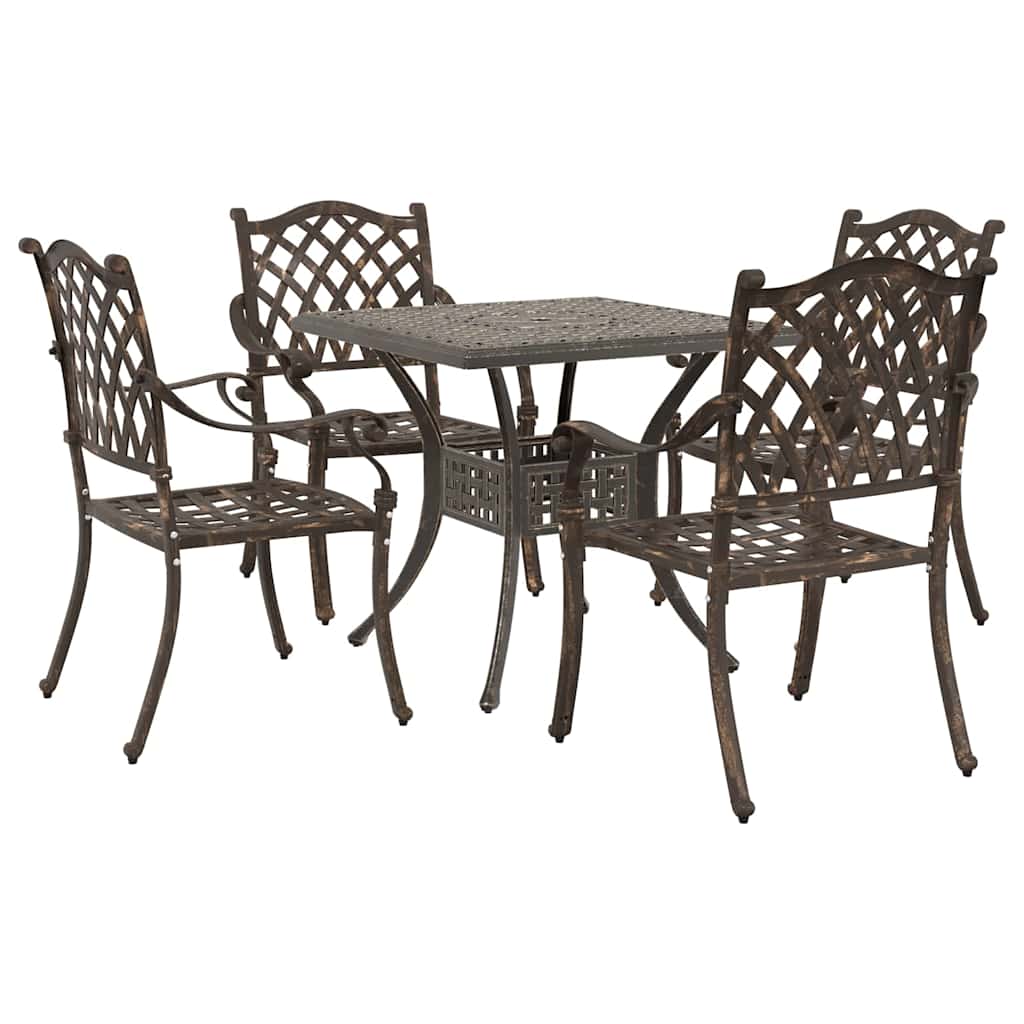 Garden Table Set 5 pcs Bronze Cast Aluminium