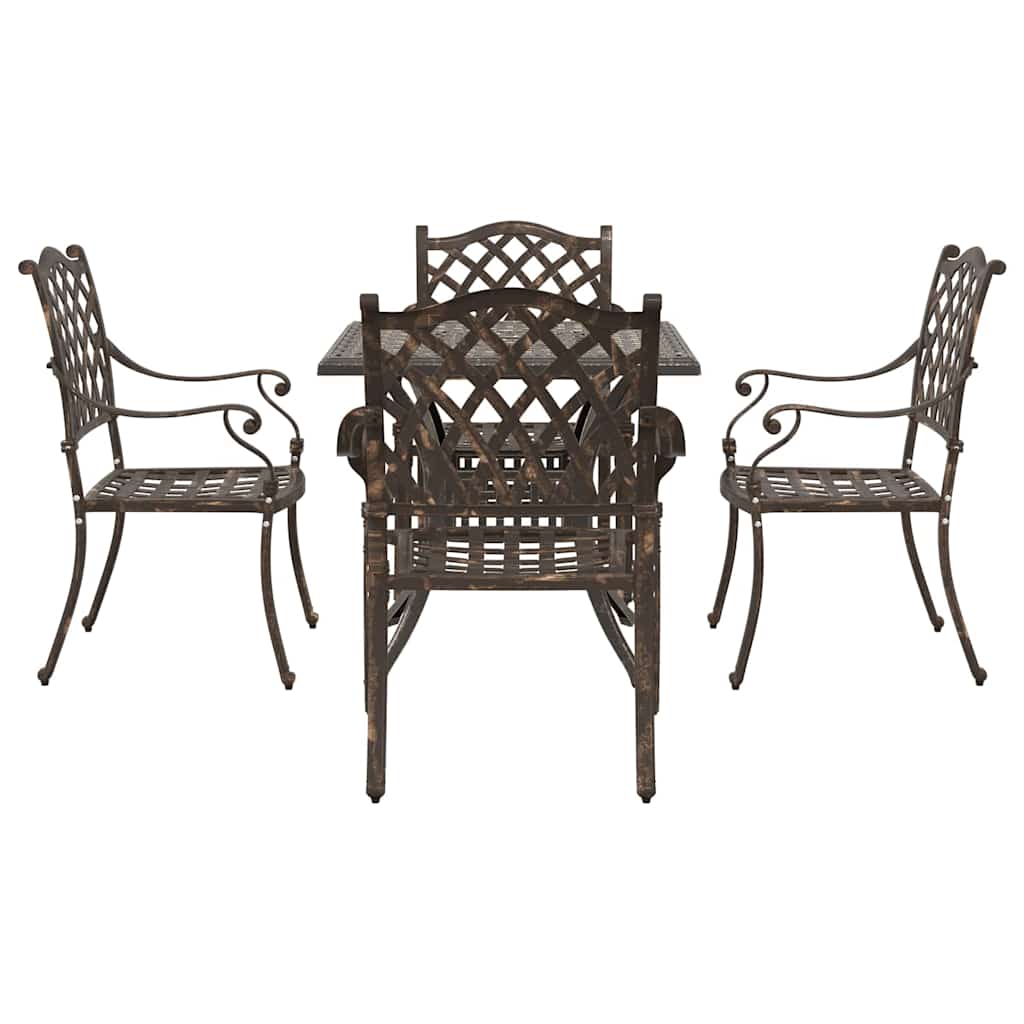 Garden Table Set 5 pcs Bronze Cast Aluminium