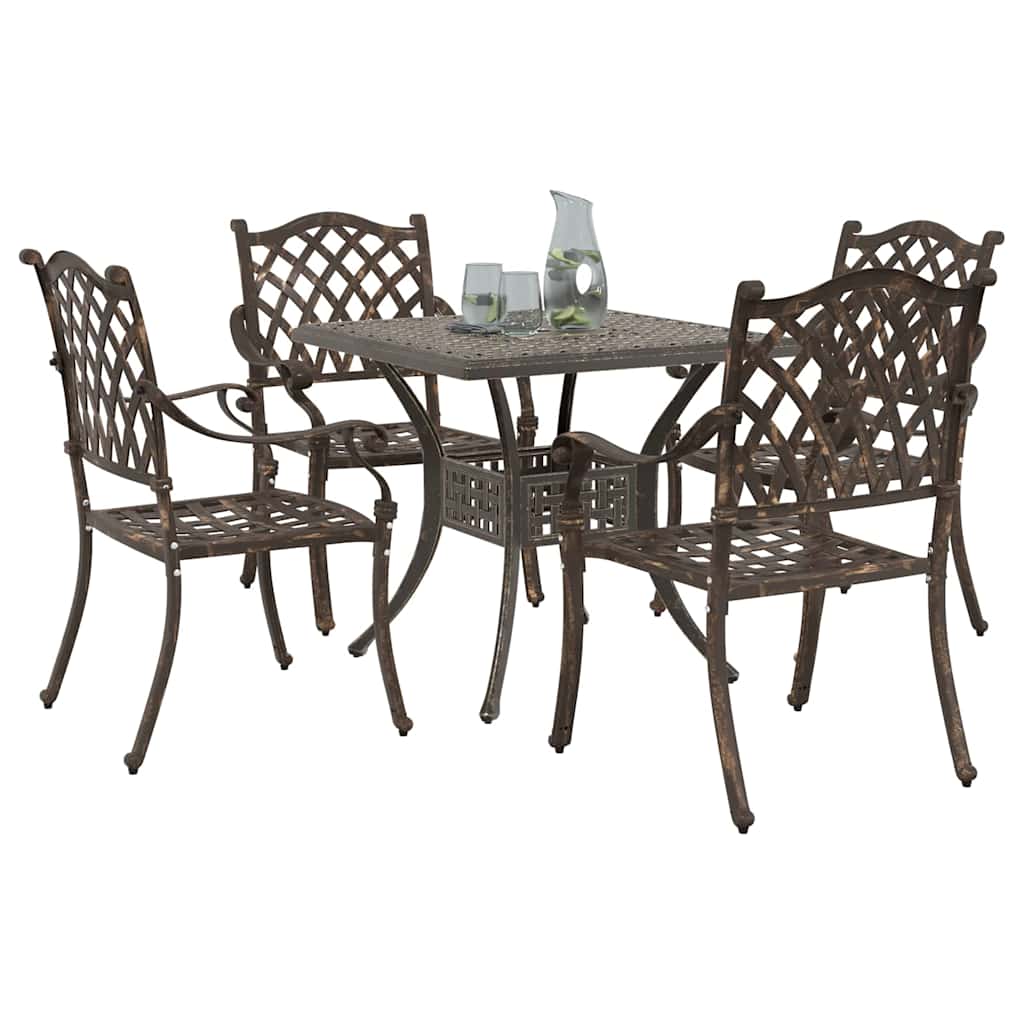 Garden Table Set 5 pcs Bronze Cast Aluminium