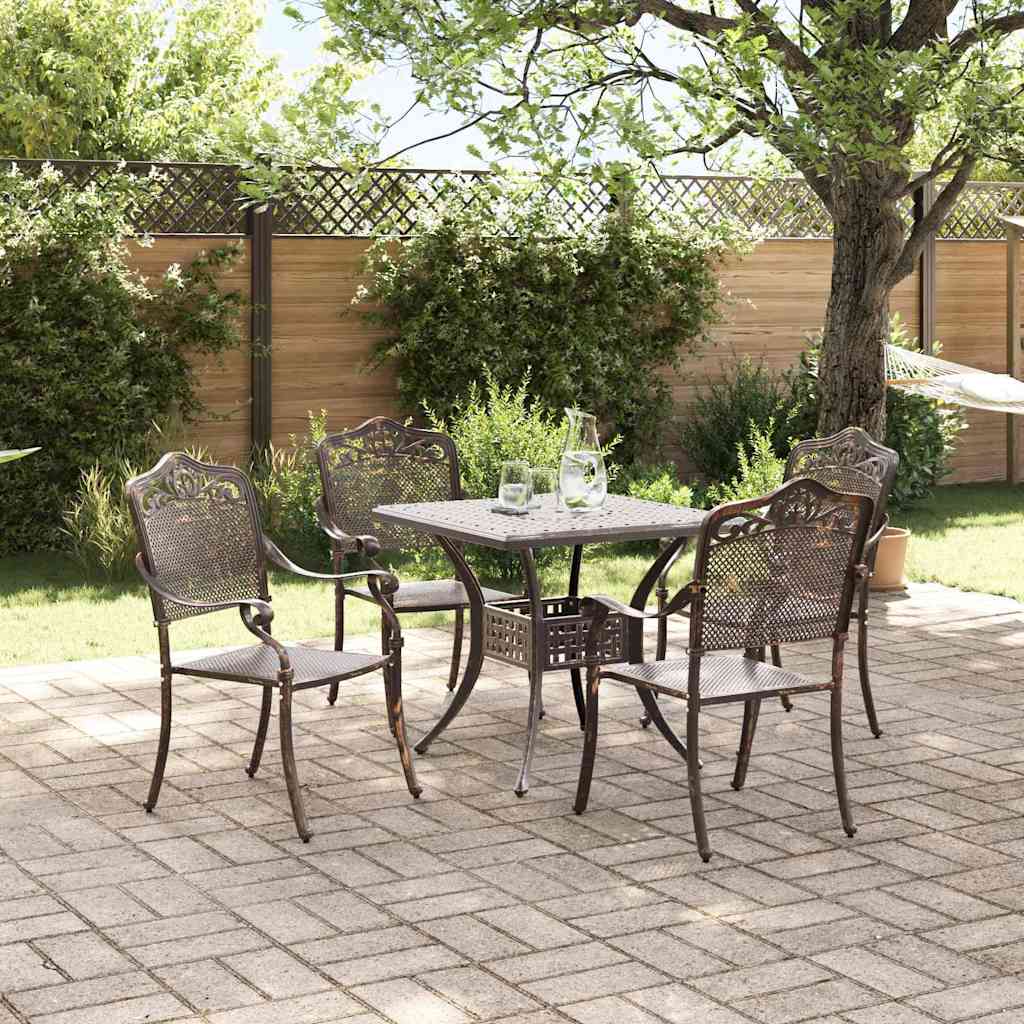 Garden Table Set 5 pcs Bronze Cast Aluminium