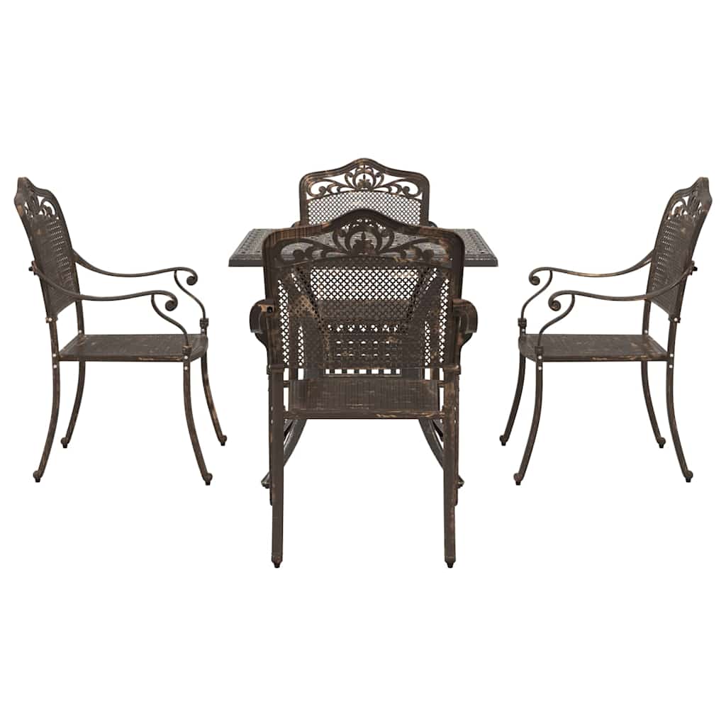 Garden Table Set 5 pcs Bronze Cast Aluminium