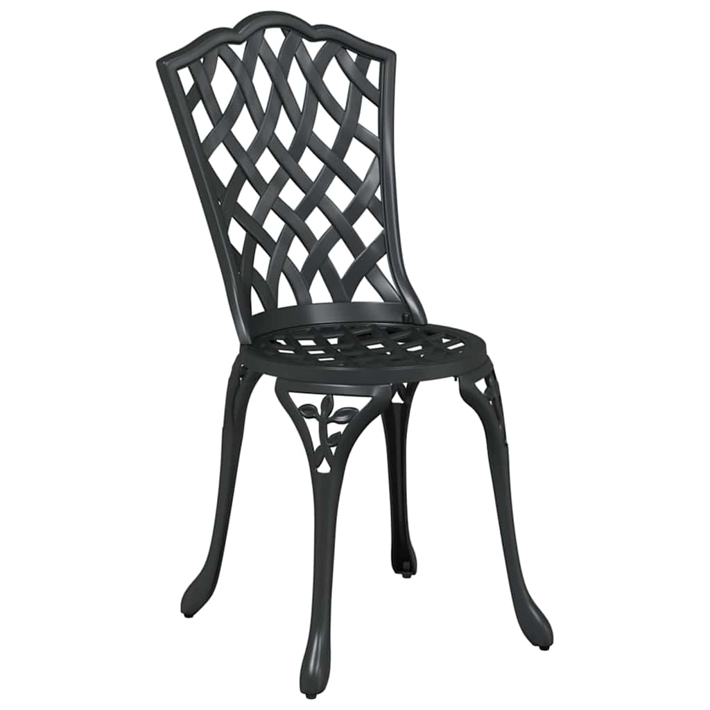 Garden Table Set 3 pcs Black Cast Aluminium