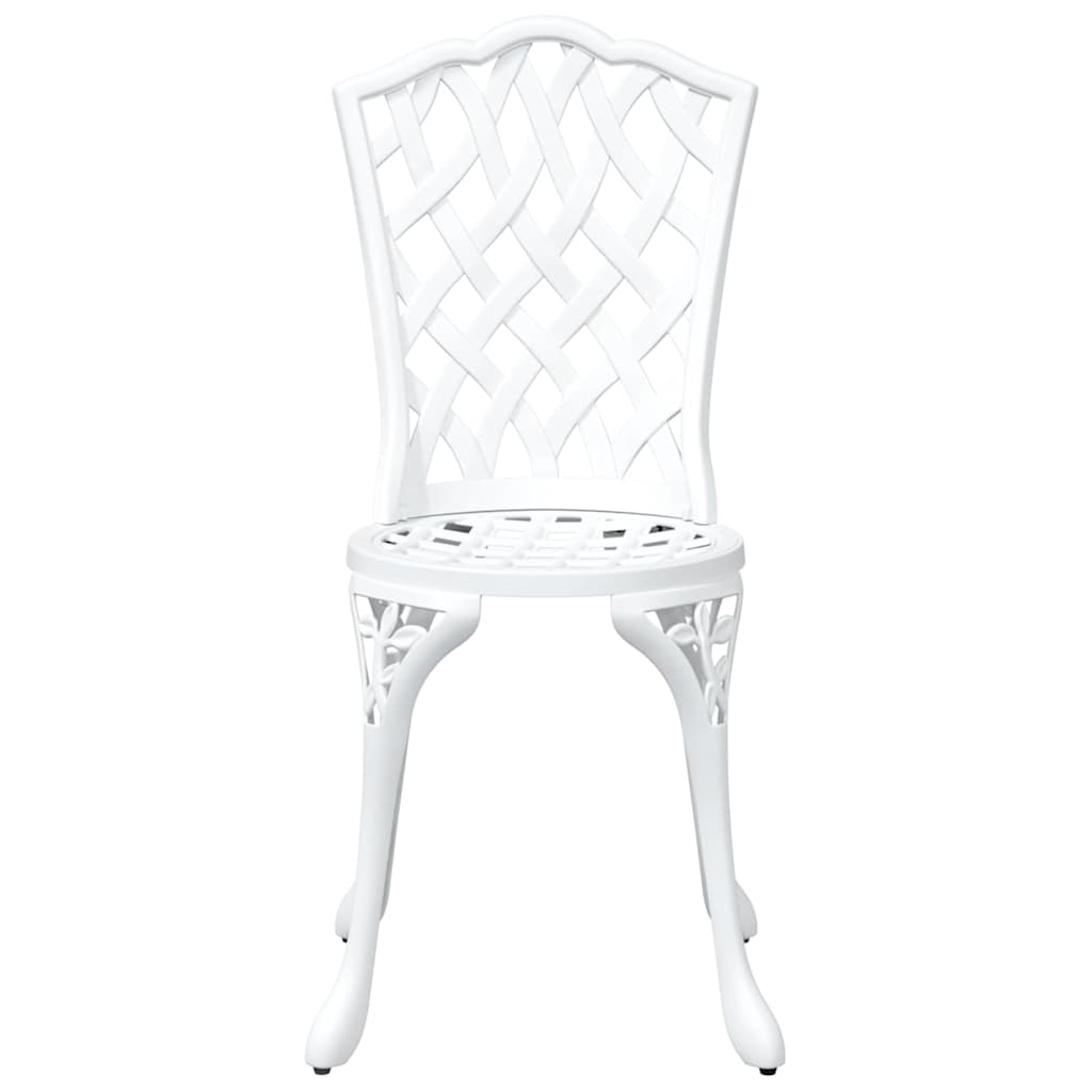 Garden Table Set 3 pcs White Cast Aluminium