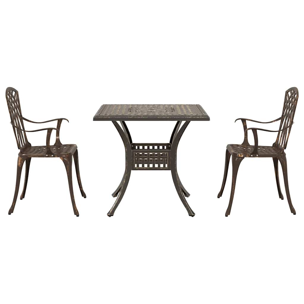 Garden Table Set 3 pcs Bronze Cast Aluminium