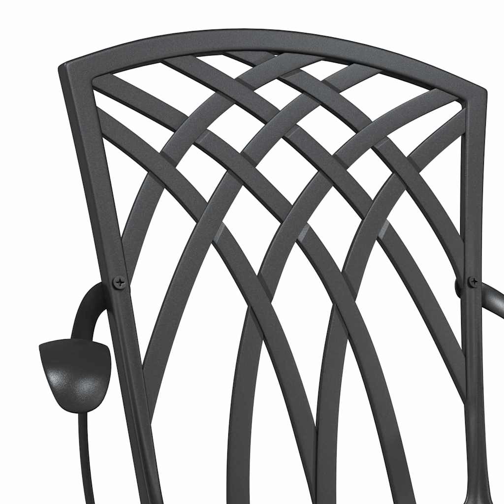 Garden Table Set 3 pcs Black Cast Aluminium