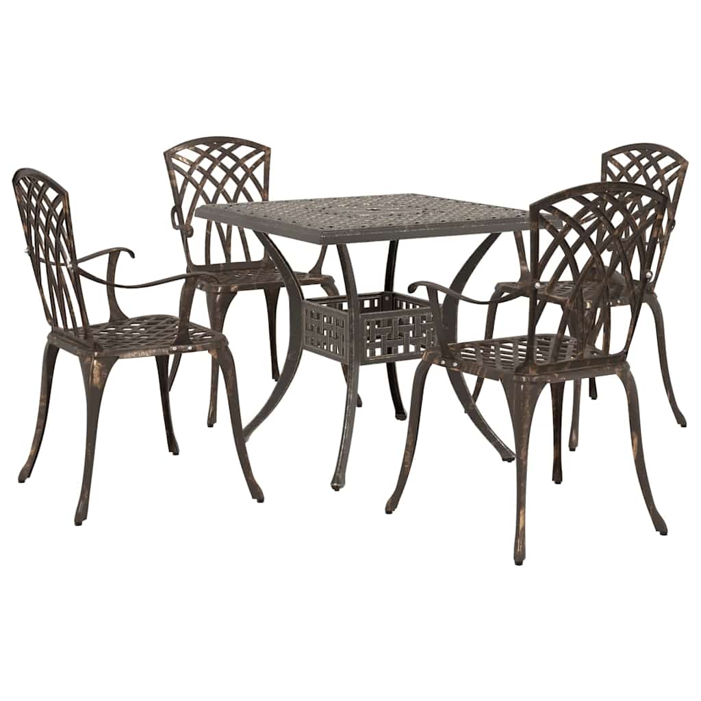 Garden Table Set 5 pcs Bronze Cast Aluminium