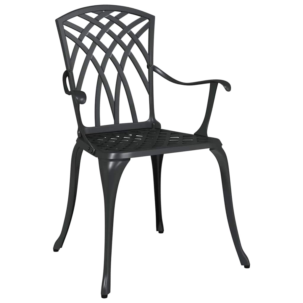 Garden Table Set 5 pcs Black Cast Aluminium