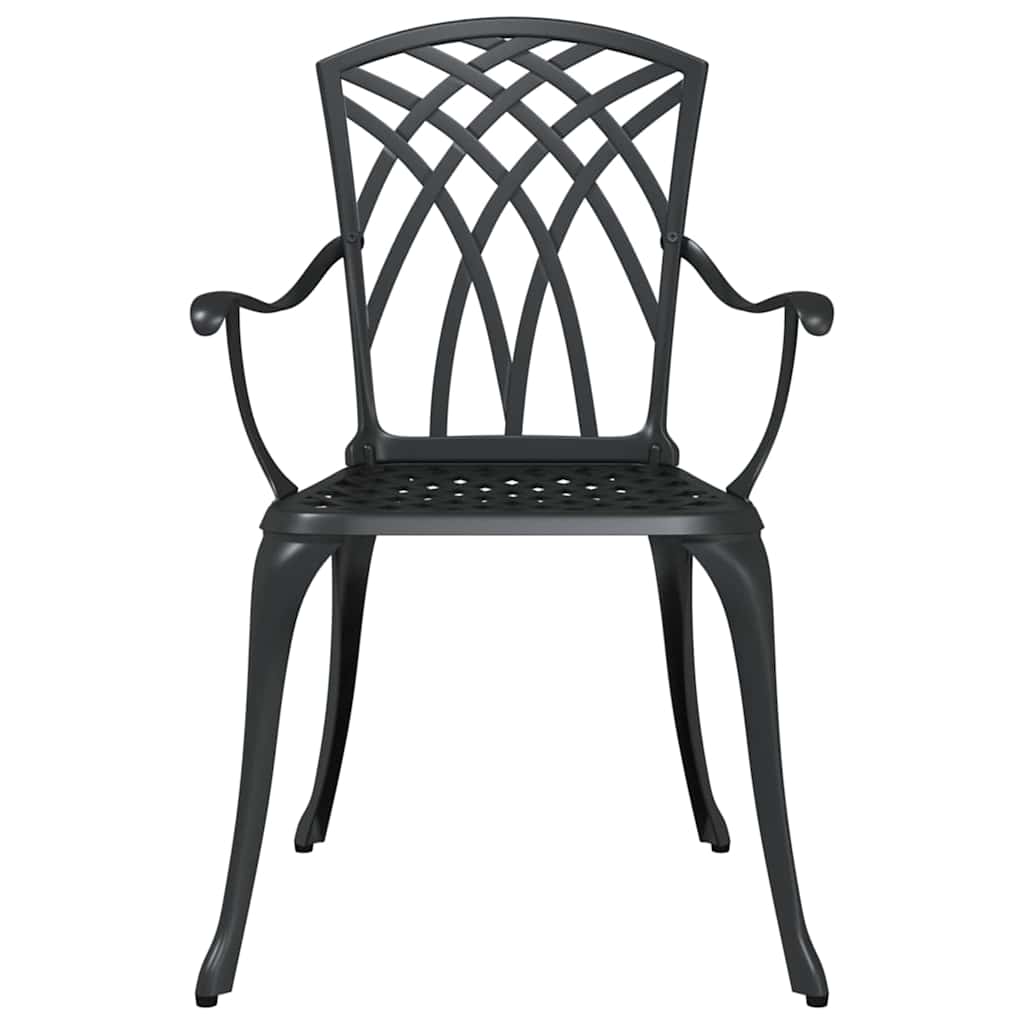 Garden Table Set 5 pcs Black Cast Aluminium