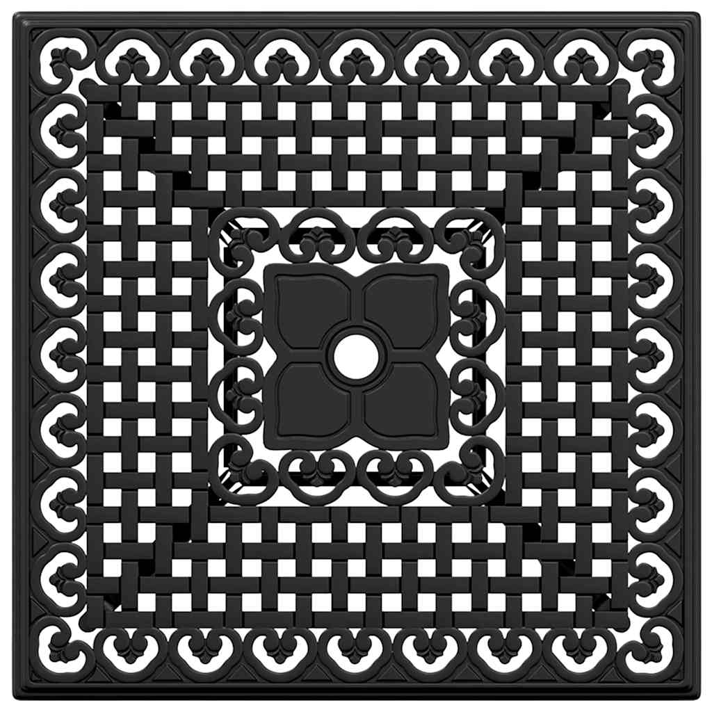 Garden Table Set 5 pcs Black Cast Aluminium