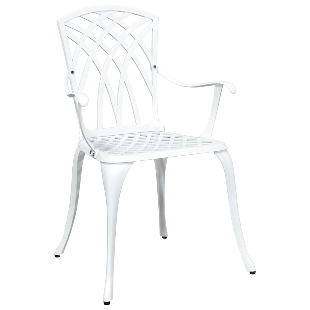 Garden Table Set 5 pcs White Cast Aluminium