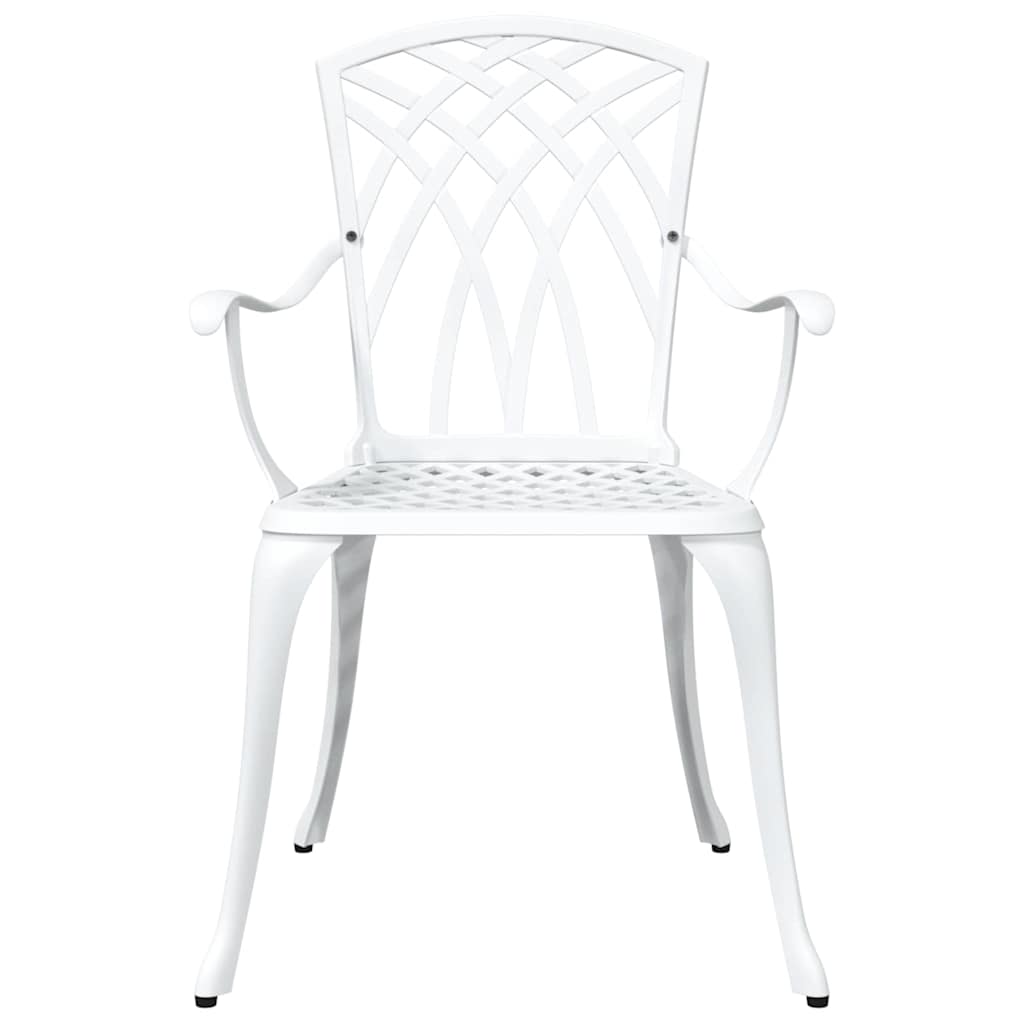 Garden Table Set 5 pcs White Cast Aluminium