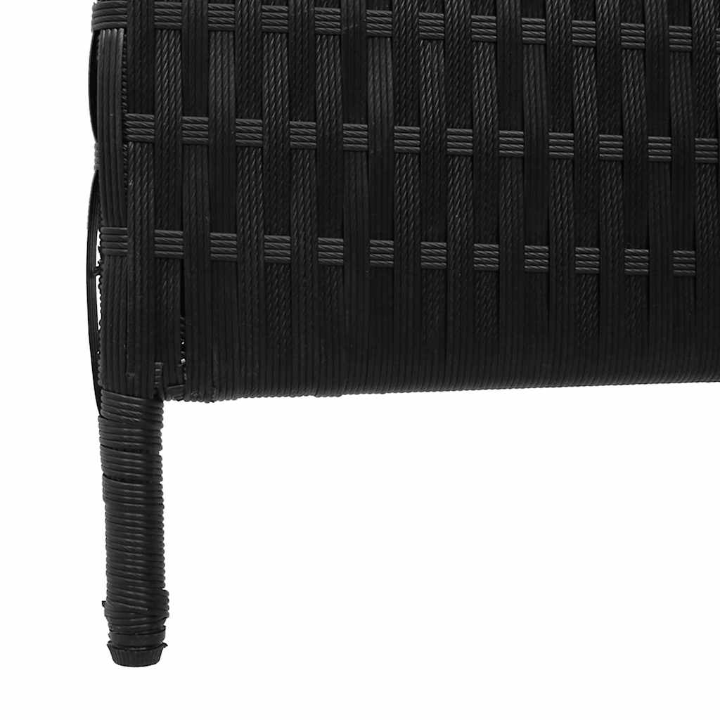 Room Divider Folding Manual Black 146 x 180 cm Poly Rattan