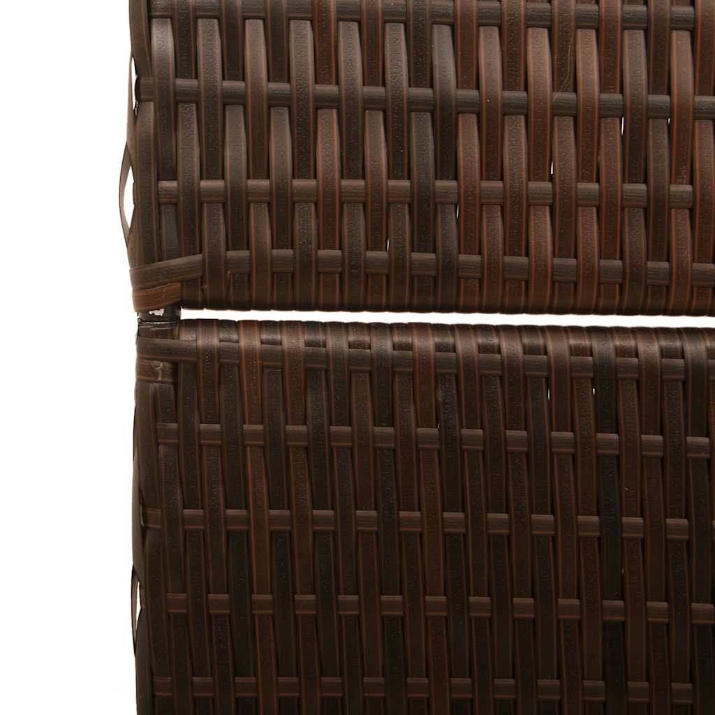 Room Divider Folding Manual Brown 146 x 180 cm Poly Rattan