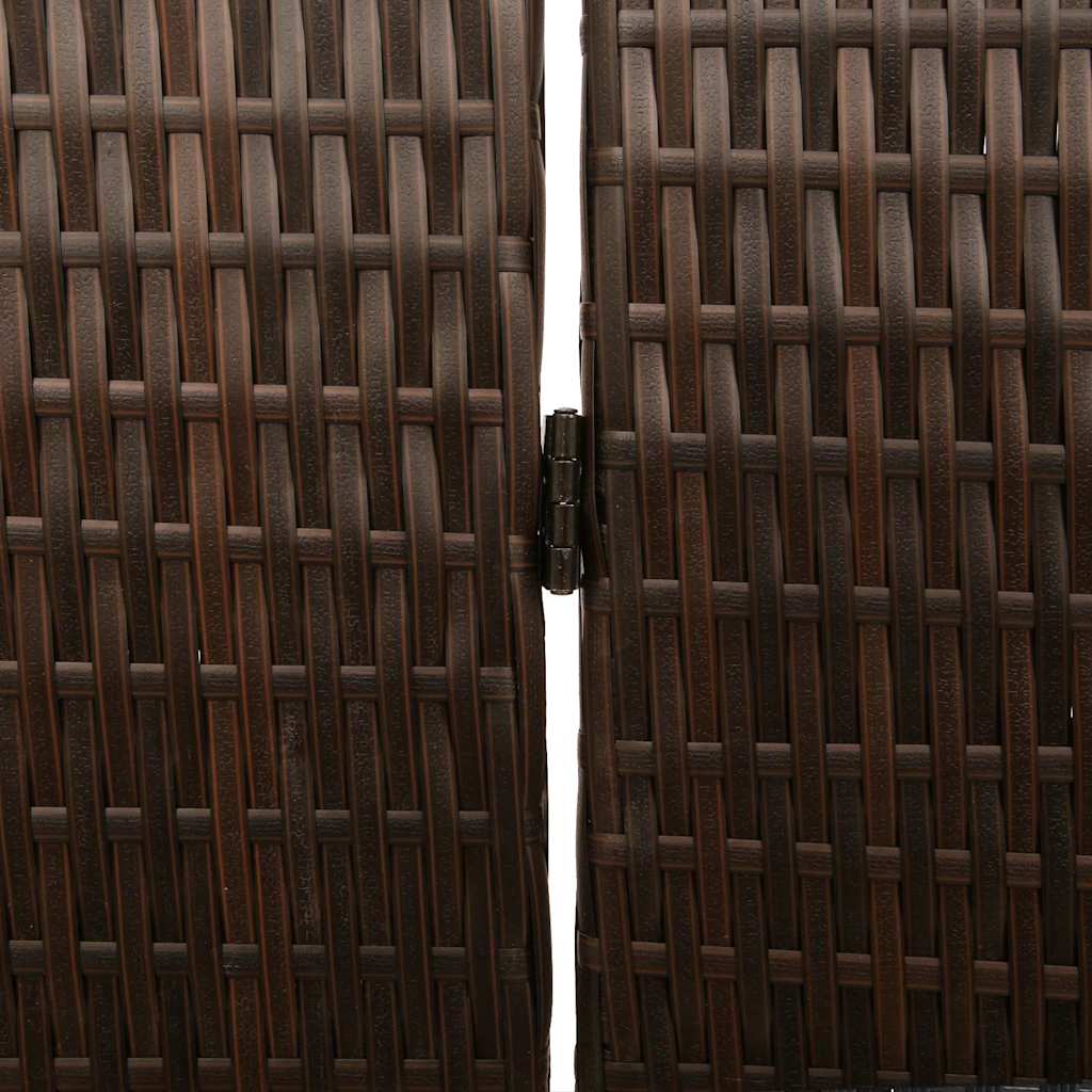 Room Divider Folding Manual Brown 146 x 180 cm Poly Rattan