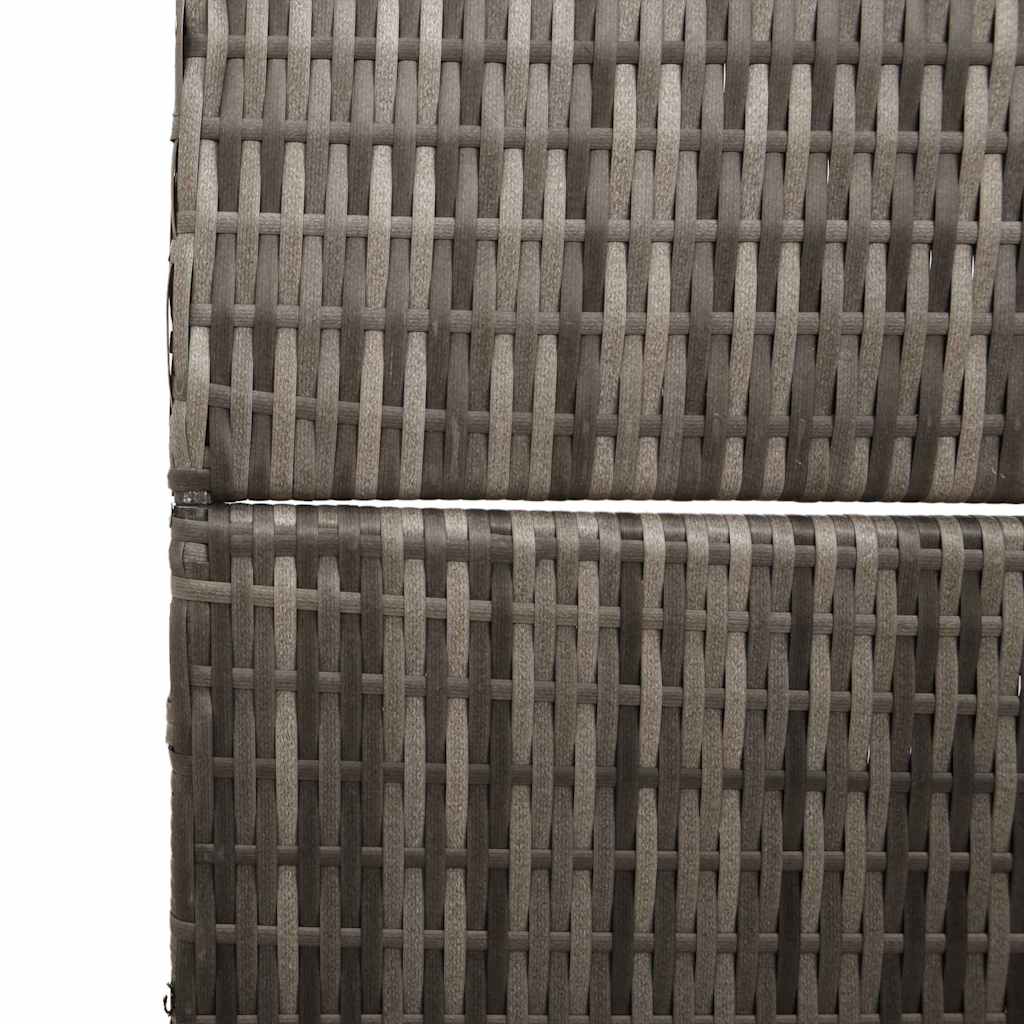 Room Divider Folding Manual Grey 146 x 180 cm Poly Rattan