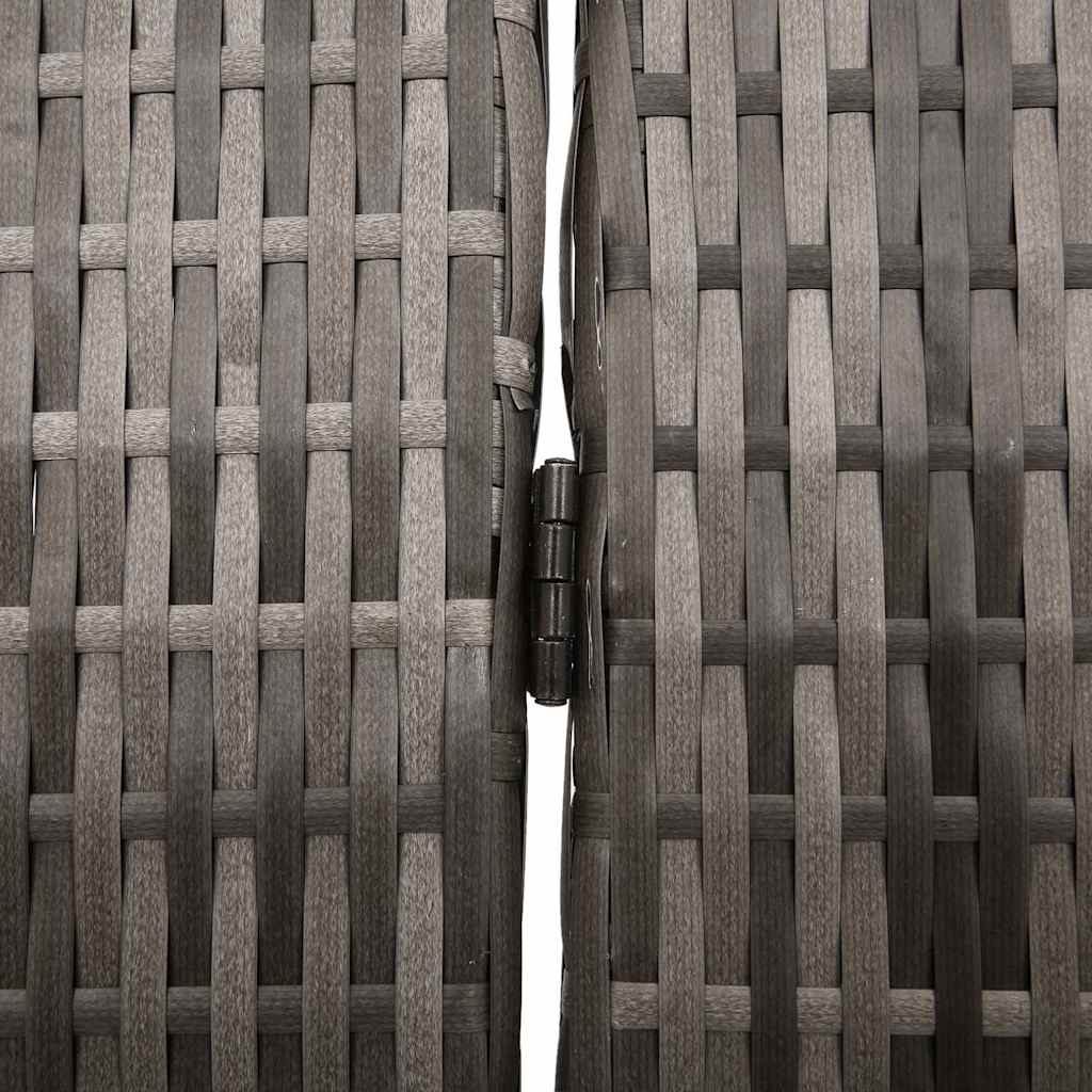 Room Divider Folding Manual Grey 146 x 180 cm Poly Rattan