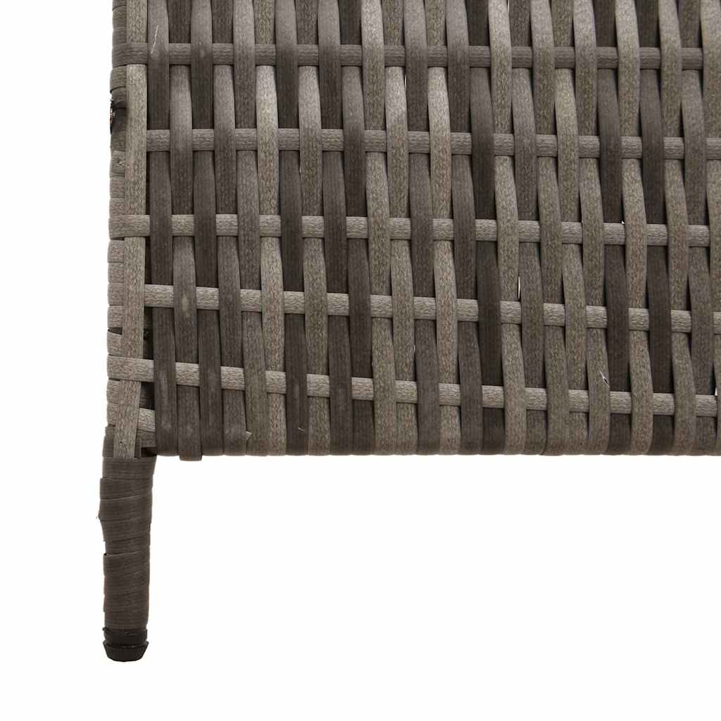 Room Divider Folding Manual Grey 146 x 180 cm Poly Rattan