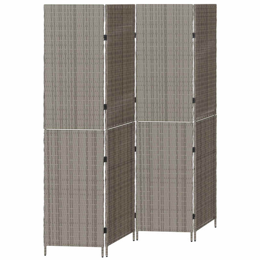 Room Divider Grey 195 x 180 cm Poly Rattan